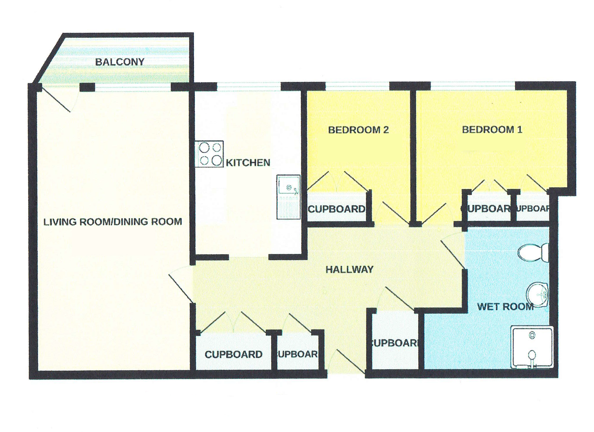 Lot: 22 - BALCONY FLAT WITH SEA VIEWS IN NEED OF UPDATING - 